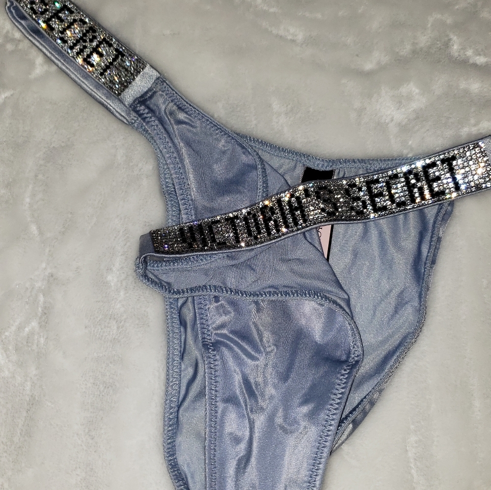 Victoria's Secret blue sky blue shine strap Brazilian panty